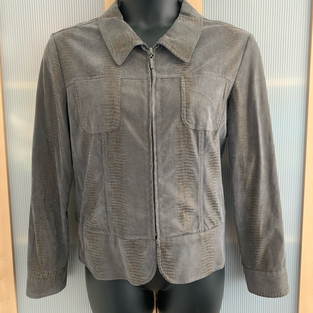 Textured Faux Snakeskin Jacket